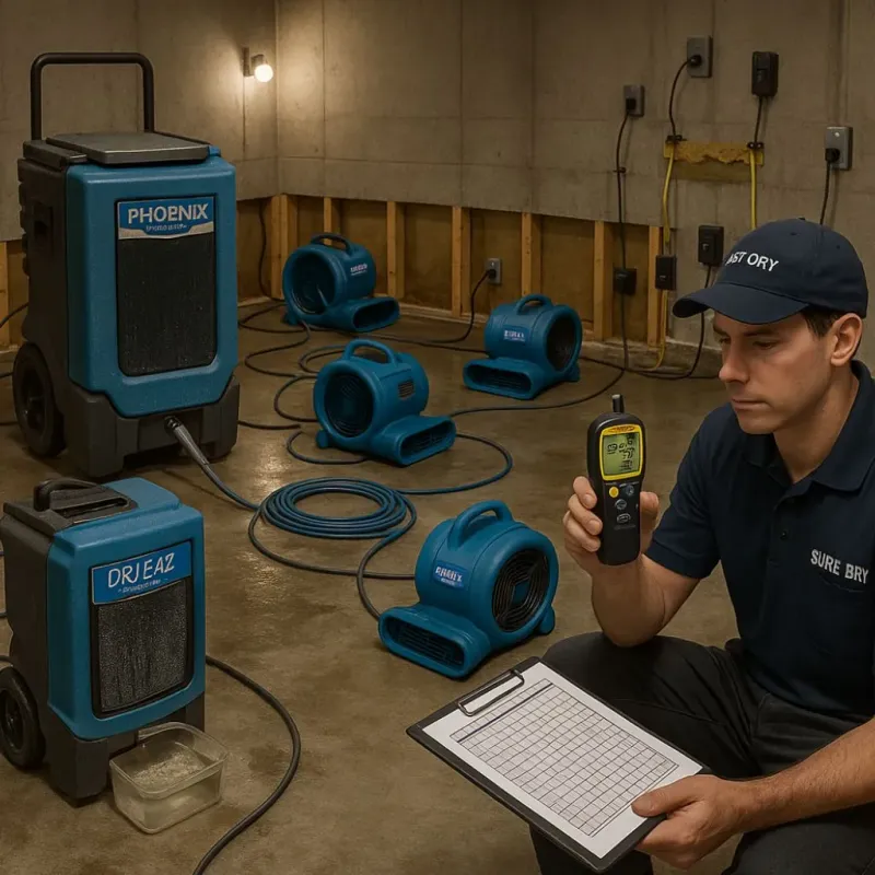 Structural Drying and Dehumidification process in Amherst Center, MA